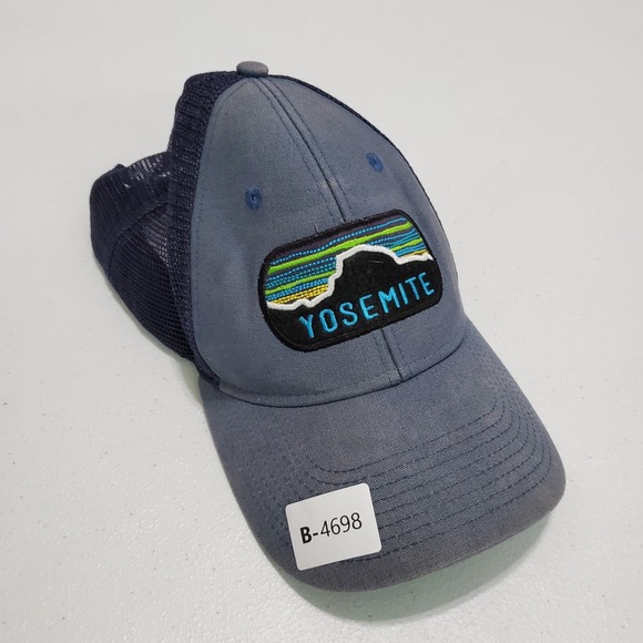 Yosemite Men Hat One Size Blue Trucker Hat Embroidered Mesh Adjustable - Picture 1 of 6